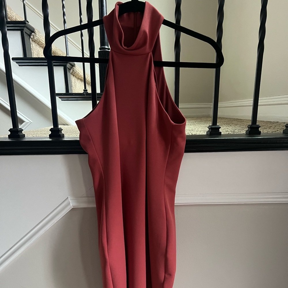 Nookie Rust color halter midi dress. Size large